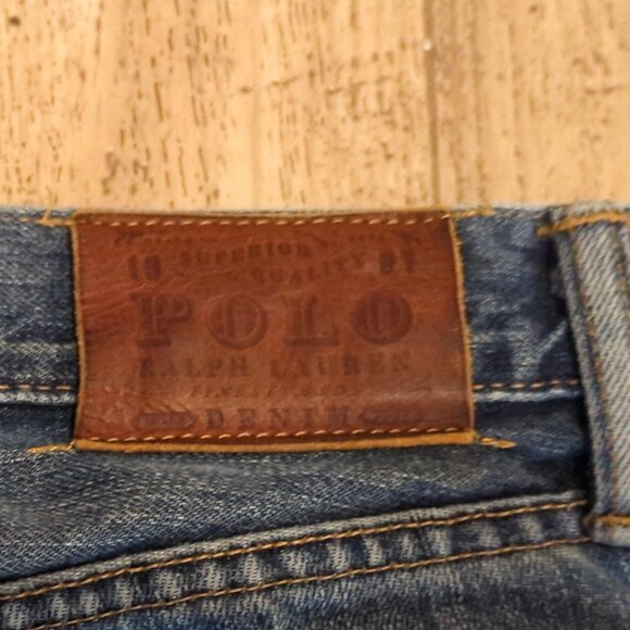 Polo Ralph Lauren Mens 32x32 (33x33) Slim Straight Distressed Denim Jeans - Picture 5 of 13